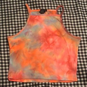 Crop tie-dye tank top